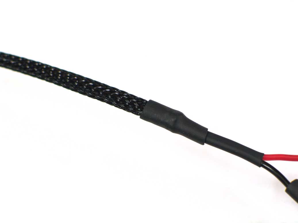 Gaine tress&eacute;e noire protection durite et cable 4 mm x 1 m