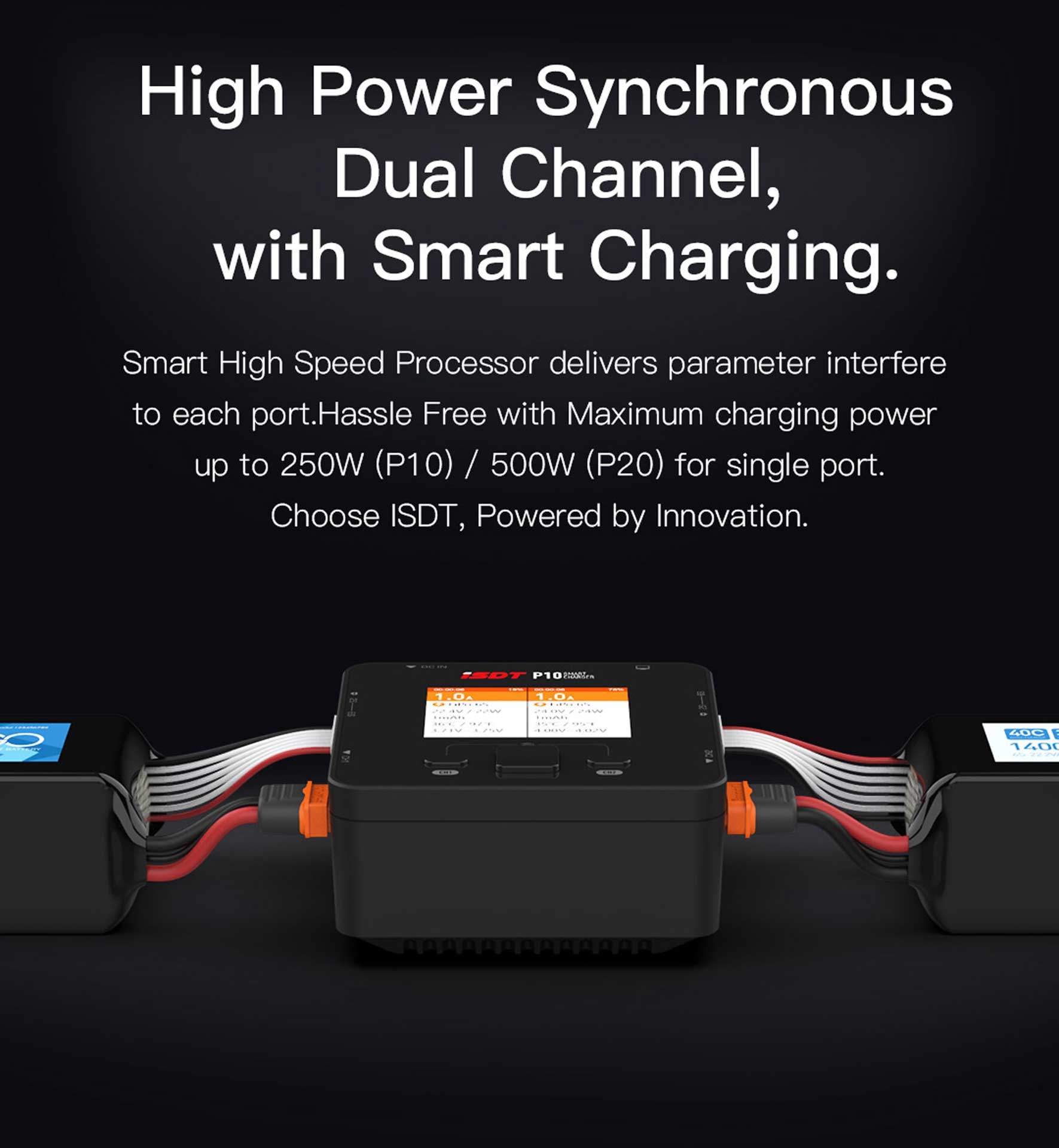 ISDT P10 Dual Smart chargeur 1-6A 250W (x2) 10A (2x)